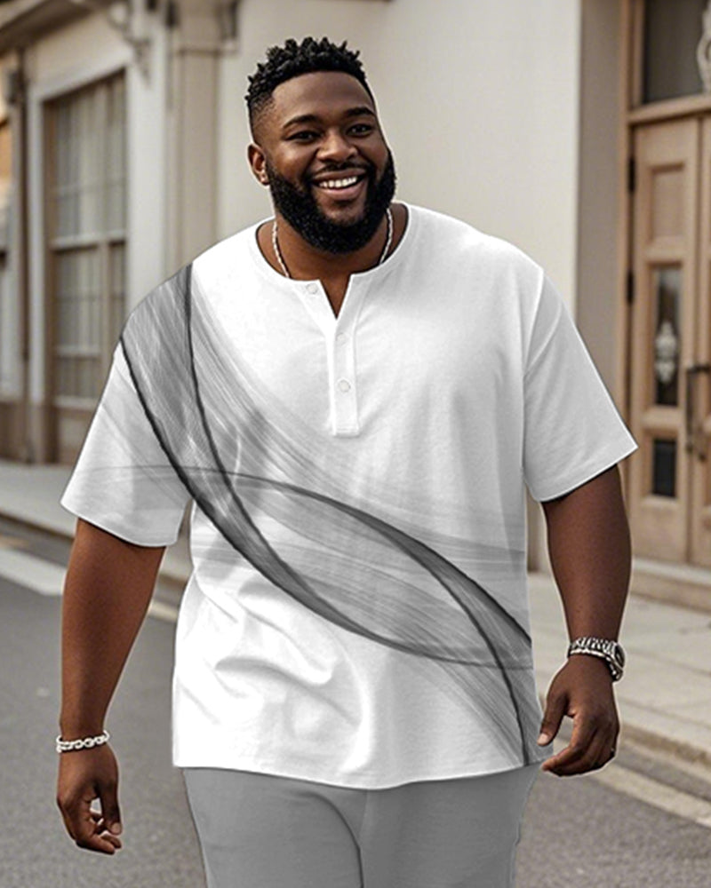 Big & Tall White Gradient Graphic T-Shirt for big men view 1