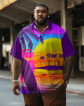 Big & Tall Hawaiian Graphic Short Sleeve Shirt for big men