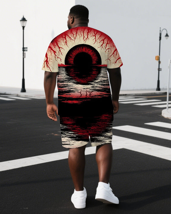 Big & Tall Red Graphic Two-piece Set for big men view 1