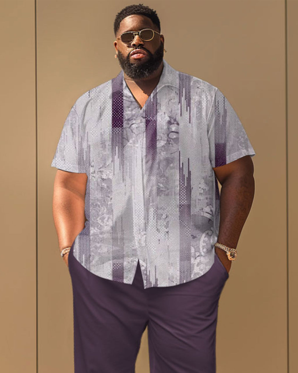 Big & Tall Graphic Patchwork Jeans for big men view 2