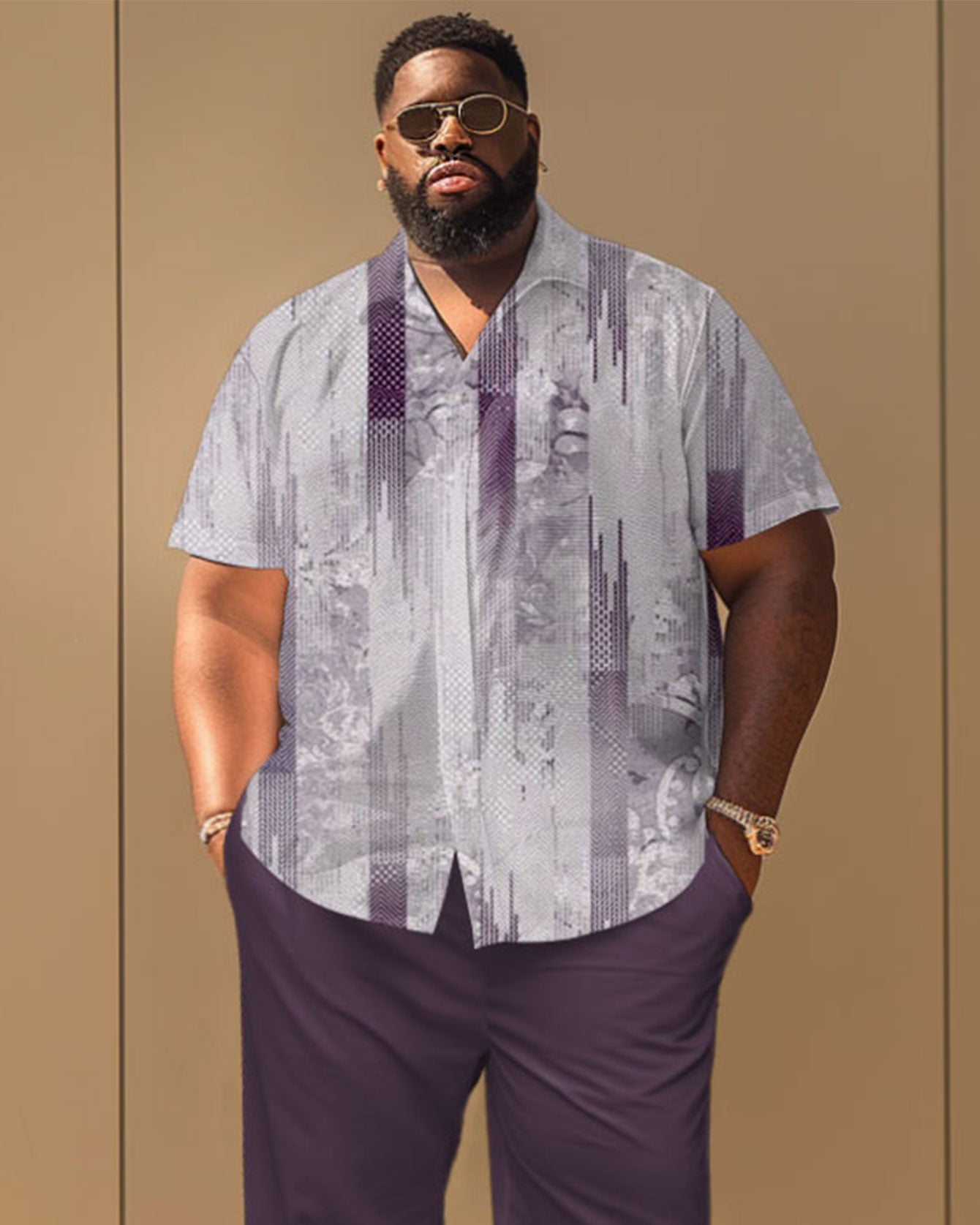 Big & Tall Graphic Patchwork Jeans for big men view 2