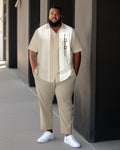 Big & Tall Geometric T-Shirt Pants Set for big men view 1