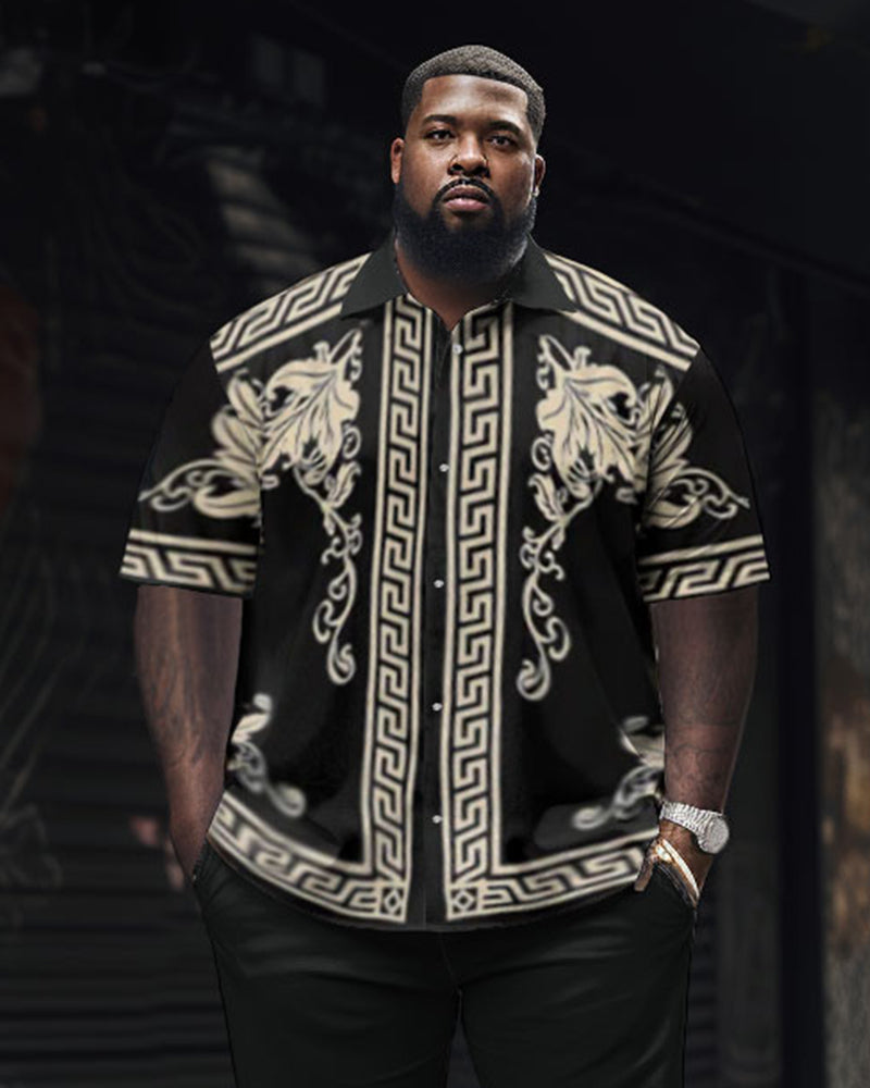 Big & Tall Geometric T-Shirt Pants Set for big men view 2