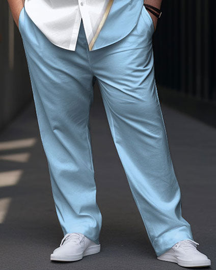 Big & Tall Blue Gradient Shirt Pants Set for big men view 3