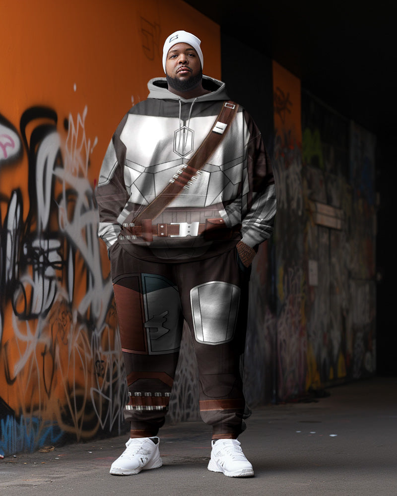 Big & Tall Geometric Hoodie Sweatpants Set for big men view 1