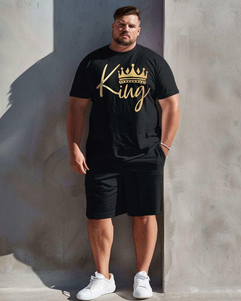 Big & Tall Graphic T-Shirt Shorts Set for big men view 2