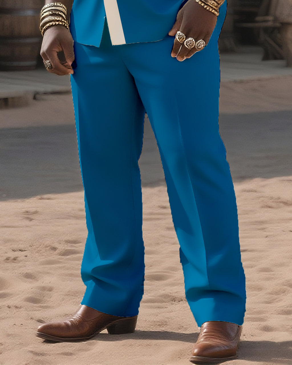 Big & Tall Western T-Shirt Pants Set for big men view 3