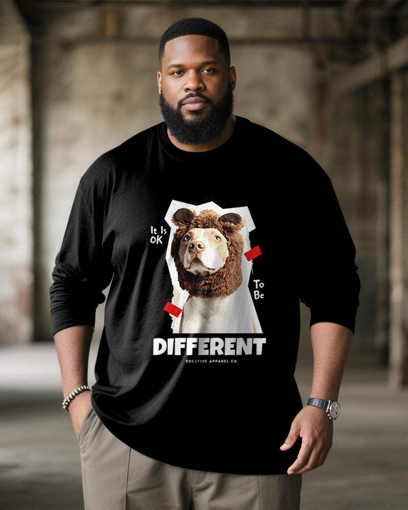 Big & Tall Brown Graphic Graffiti T-Shirt for big men view 1