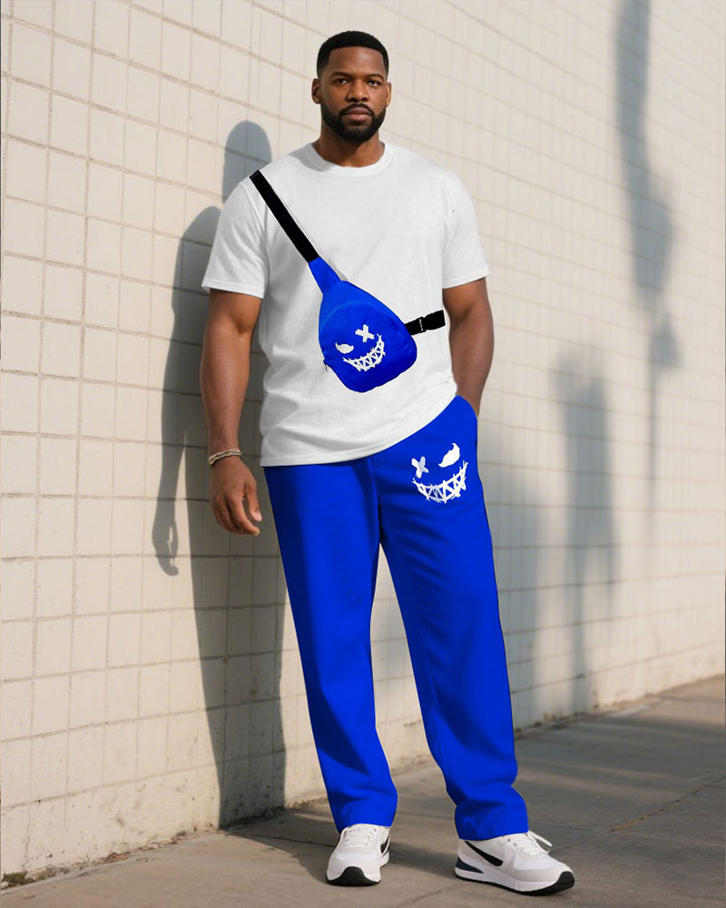 Big & Tall Graffiti T-Shirt Pants Set for big men view 1