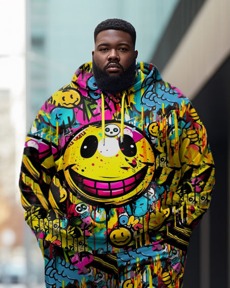 Big & Tall Graphic Graffiti Hoodie Sweatpants Set for big men view 2