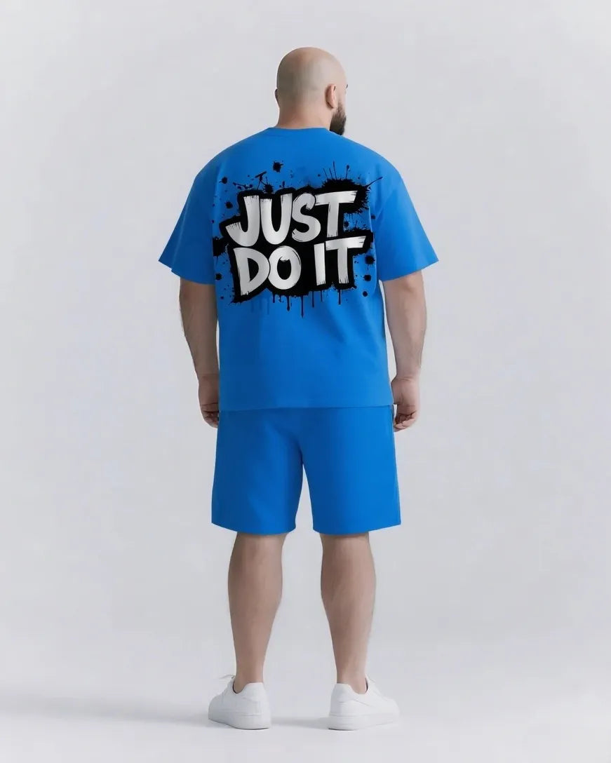 Big & Tall Graphic Streetwear Two-piece Set for big men view 13