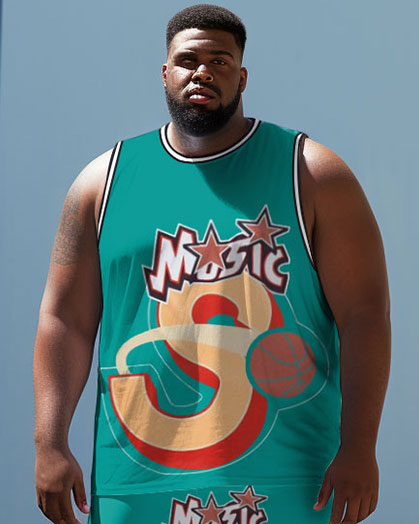 Big & Tall Graffiti Athletic Tank Top for big men view 2