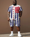 Big & Tall Graphic T-Shirt Shorts Set for big men view 2