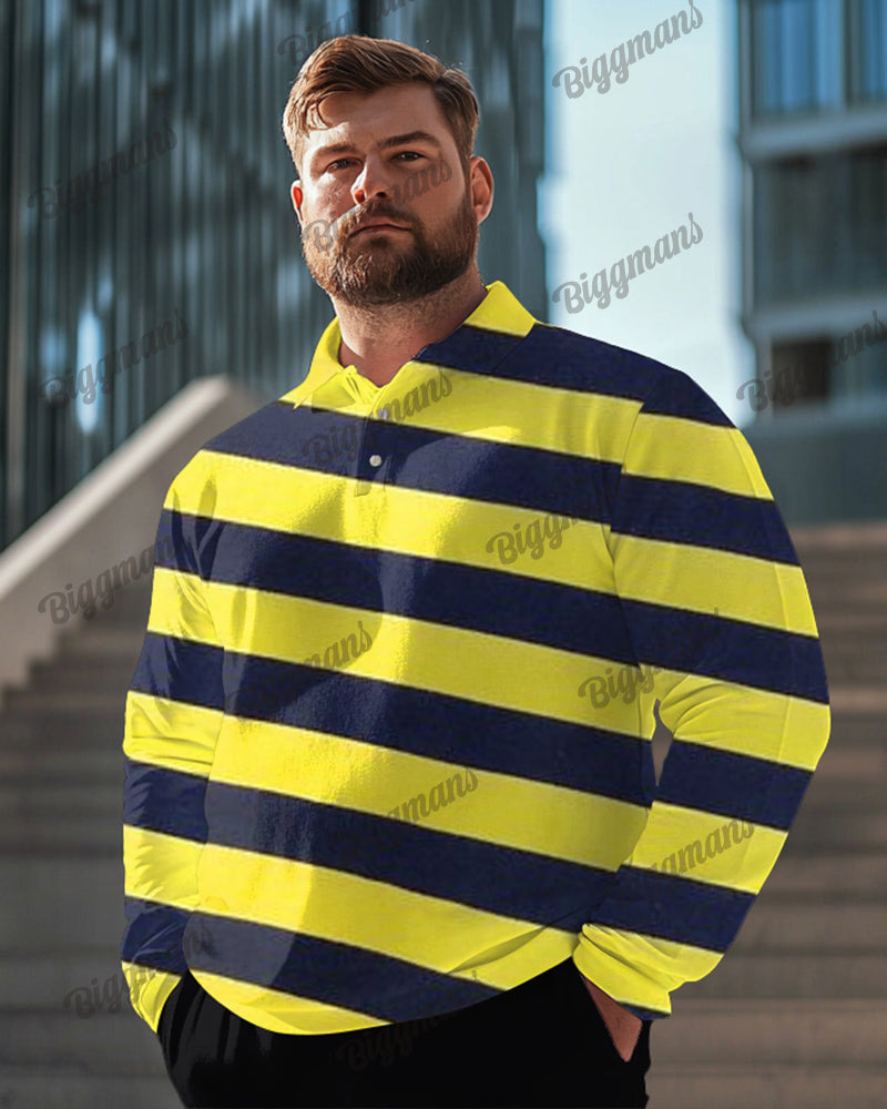 Big & Tall Striped Polo Shirt for big men