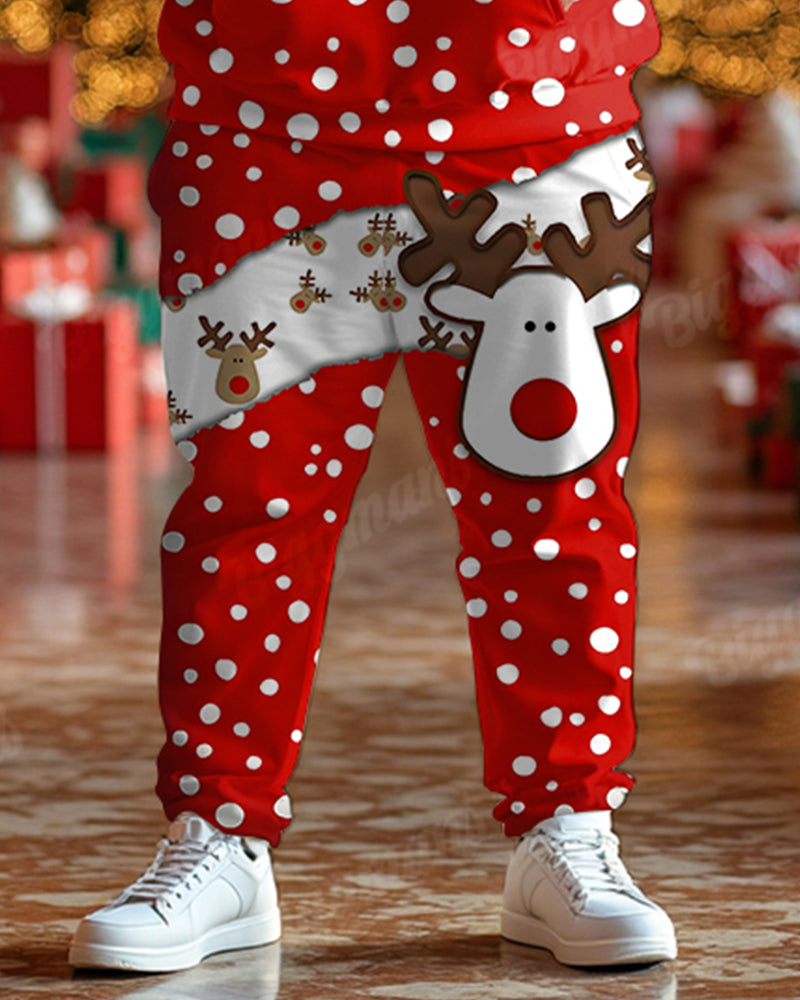 Big & Tall Red Graphic Hoodie Sweatpants Set for big men view 6