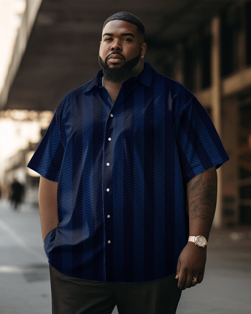 Big & Tall Striped Short Sleeve Shirt for big men