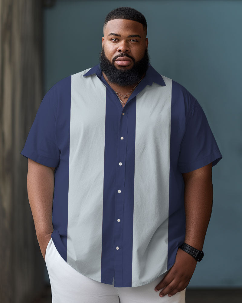 Big & Tall Hawaiian Colorblock Short Sleeve Shirt for big men view 3