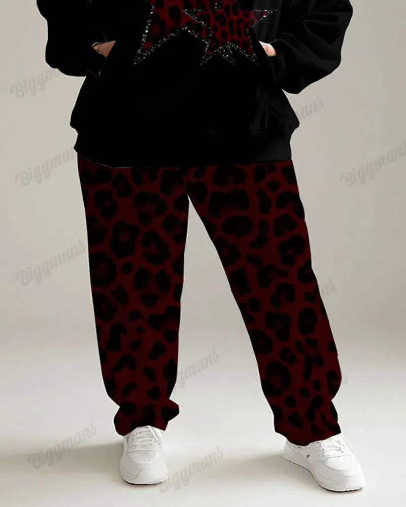Big & Tall Graphic Streetwear Hoodie Sweatpants Set for big men view 3