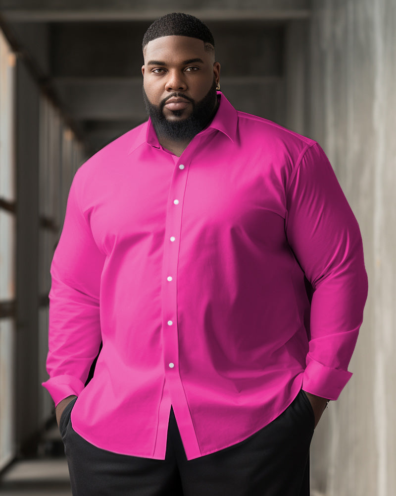 Big & Tall Solid Color Long Sleeve Shirt for big men view 10