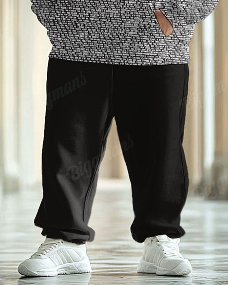 Big & Tall Graphic Hoodie Sweatpants Set for big men view 4