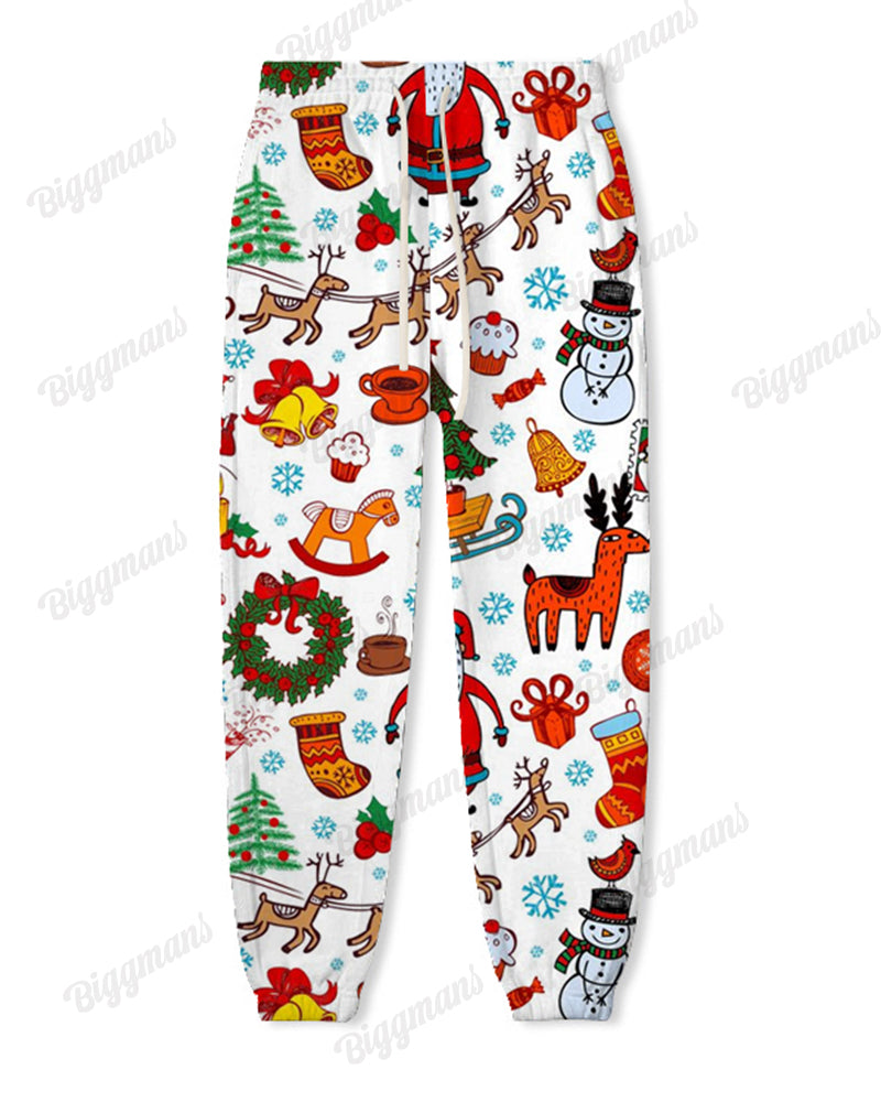Big & Tall Patchwork Hoodie Sweatpants Set for big men view 5