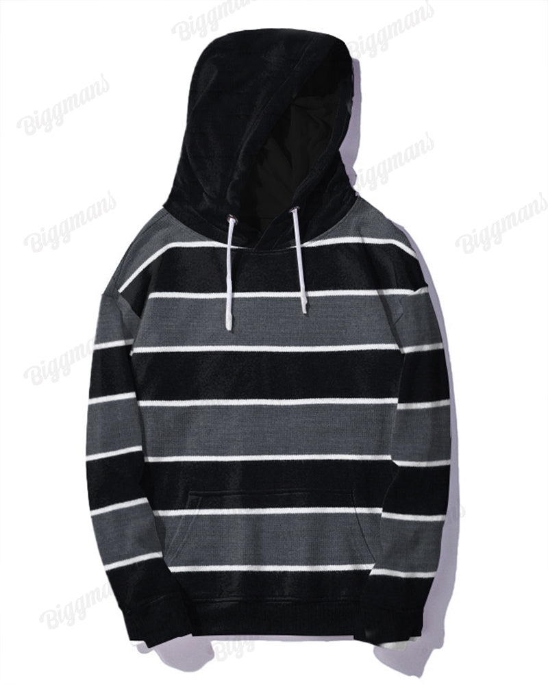 Big & Tall Striped Hoodie Sweatpants Set for big men view 2