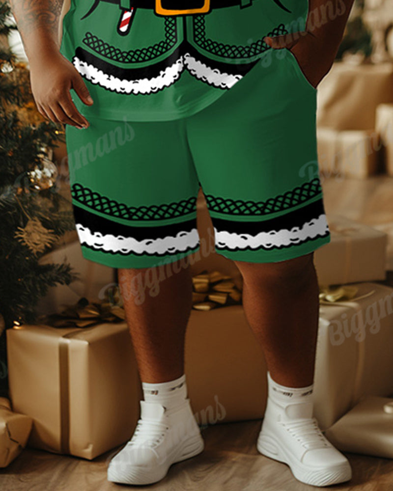 Big & Tall Streetwear T-Shirt Shorts Set for big men view 5