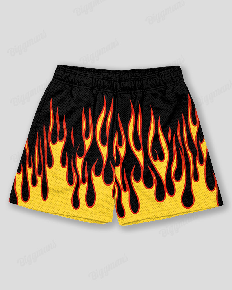 Big & Tall Yellow Graphic Athletic Shorts for big men