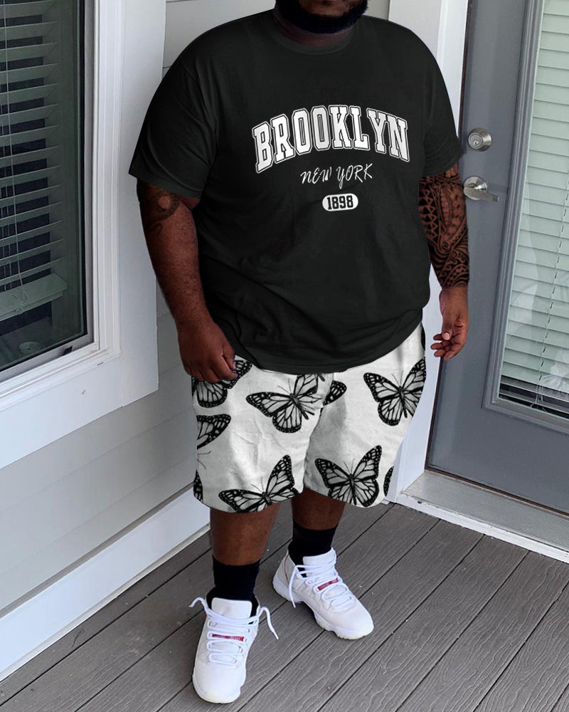 Big & Tall Streetwear T-Shirt Shorts Set for big men