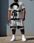 Big & Tall Graphic T-Shirt Shorts Set for big men view 1