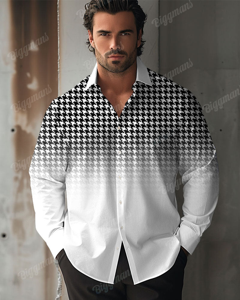Big & Tall Gradient Graphic Long Sleeve Shirt for big men view 1