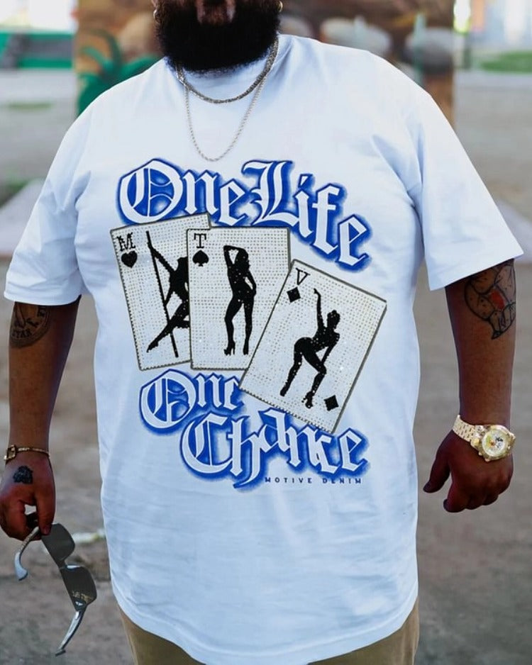 Big & Tall White Graphic T-Shirt for big men view 1