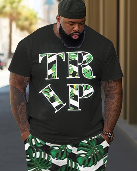 Big & Tall Streetwear T-Shirt Pants Set for big men view 2
