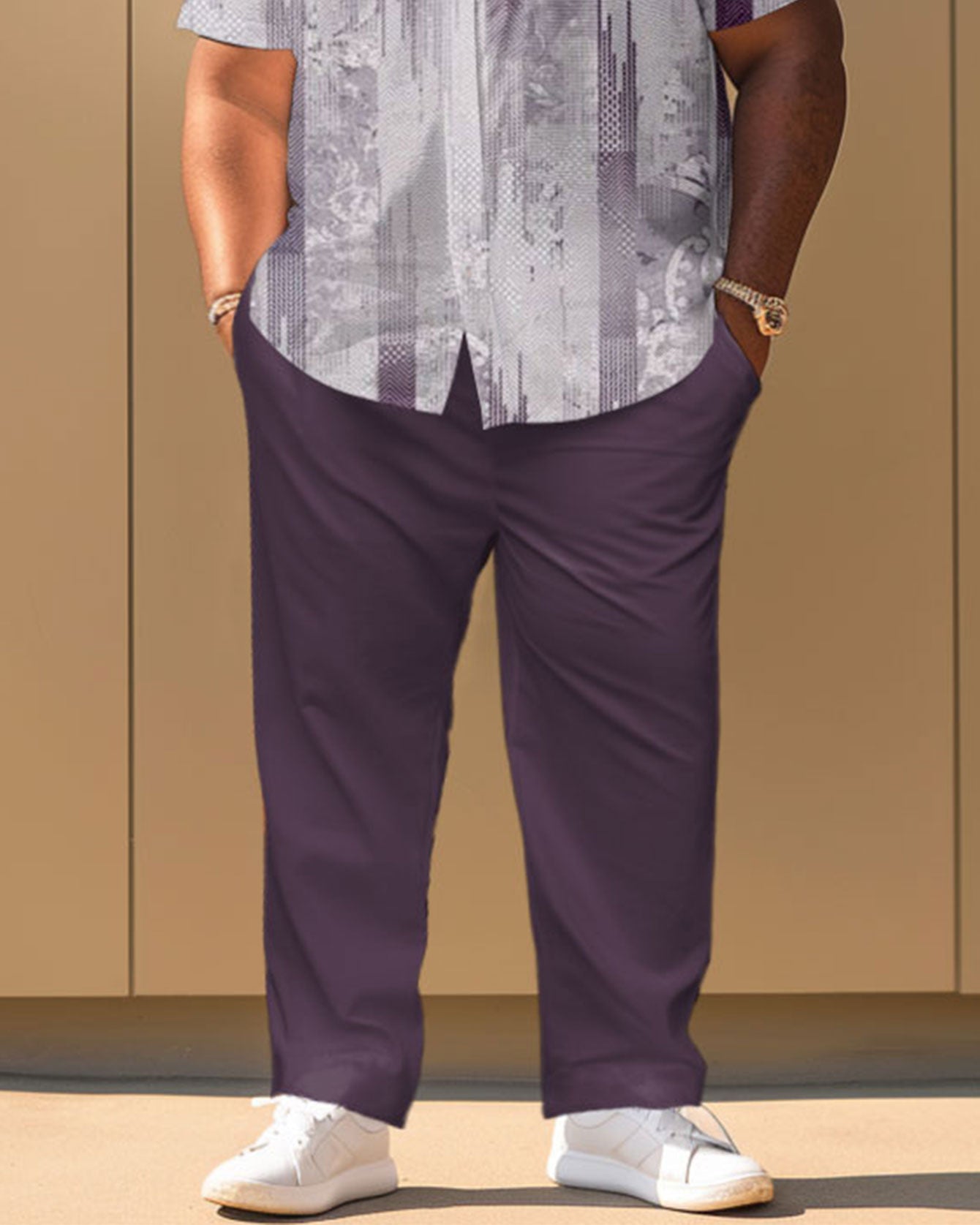 Big & Tall Graphic Patchwork Jeans for big men view 3