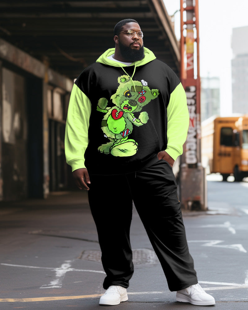 Big & Tall Colorblock Hoodie Sweatpants Set for big men view 1