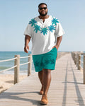 Big & Tall Hawaiian T-Shirt Shorts Set for big men view 2