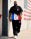 Big & Tall Graffiti T-Shirt Pants Set for big men view 1