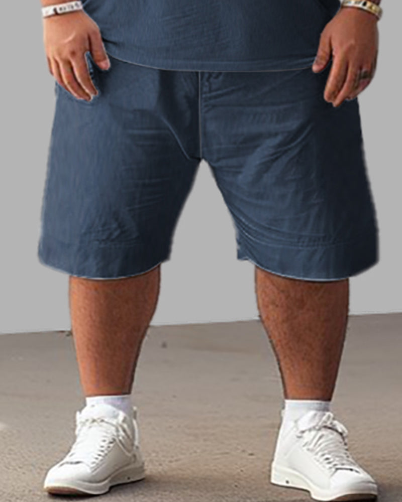 Big & Tall Graphic T-Shirt Shorts Set for big men view 3