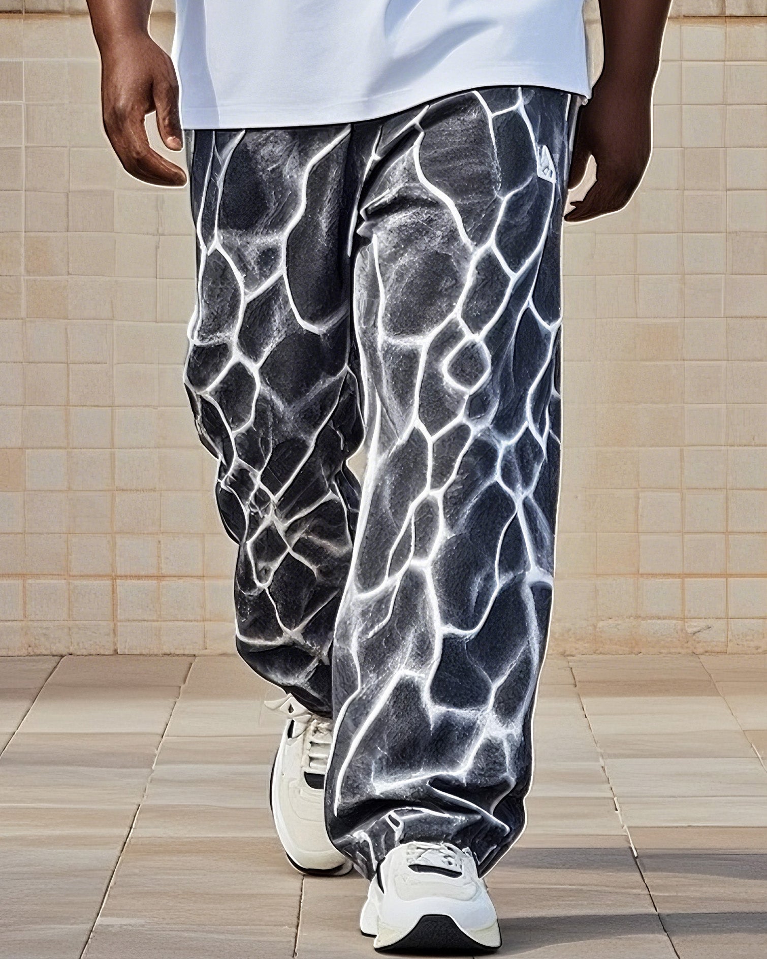 Big & Tall Graphic Vest Pants Set for big men view 3