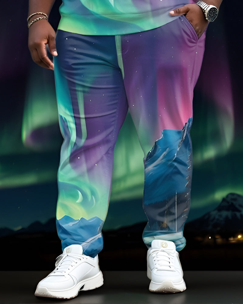 Big & Tall Streetwear Polo Pants Set for big men view 3
