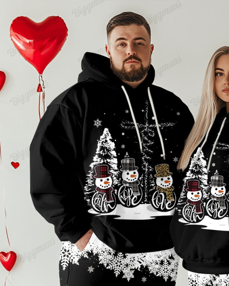 Big & Tall Graphic Hoodie Sweatpants Set for big men view 2
