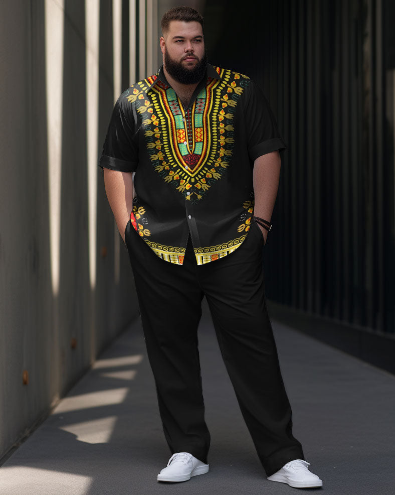 Big & Tall Gradient Shirt Pants Set for big men view 1