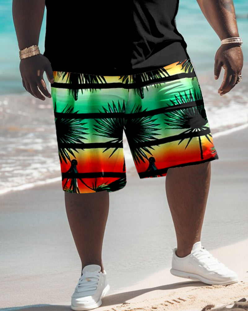 Big & Tall Hawaiian Gradient Graphic Two-piece Set for big men view 3