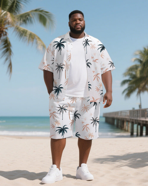Big & Tall Hawaiian T-Shirt Shorts Set for big men view 1
