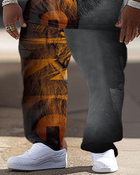 Big & Tall Graphic Streetwear Two-piece Set for big men view 3