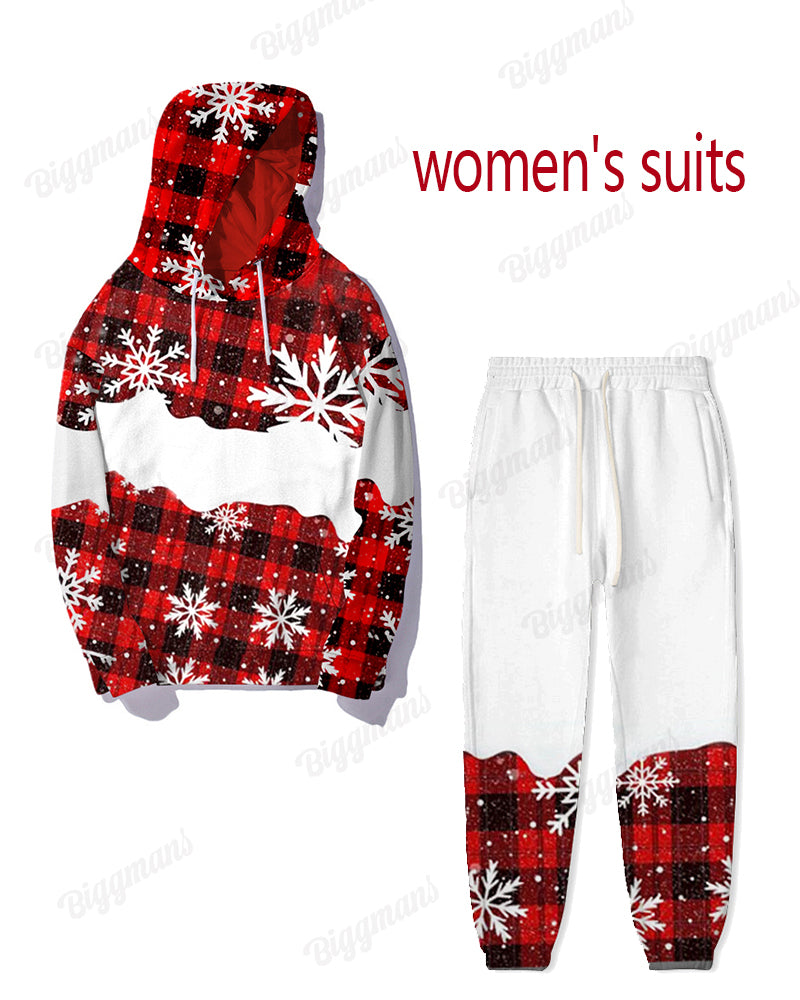 Big & Tall Plaid Hoodie Sweatpants Set for big men view 6