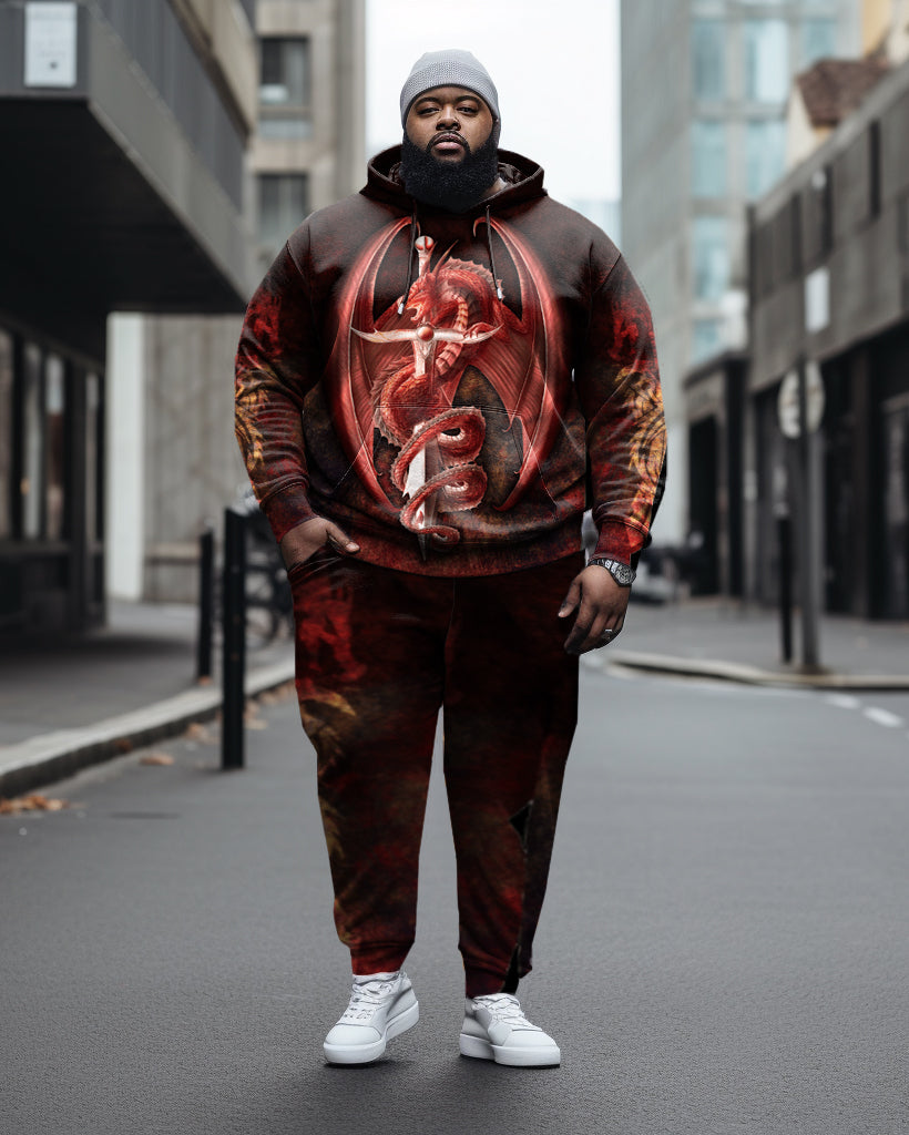 Big & Tall Graphic Hoodie Sweatpants Set for big men view 1