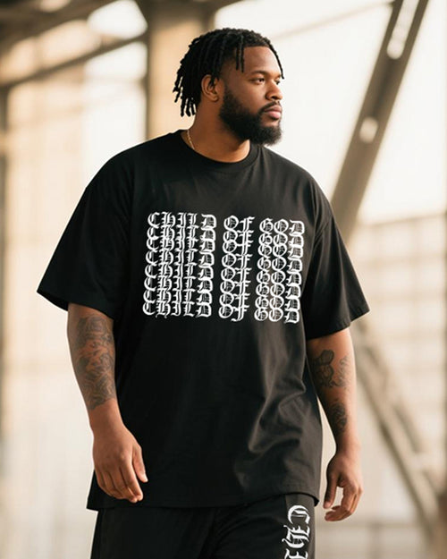 Big & Tall Graphic Graffiti T-Shirt Pants Set for big men view 2