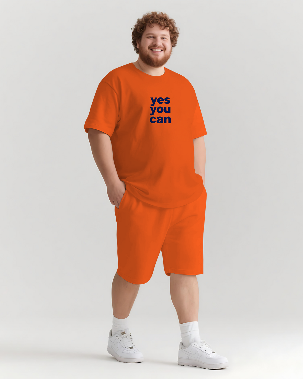 Big & Tall Graphic T-Shirt Shorts Set for big men view 2