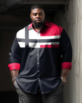 Big & Tall Striped Long Sleeve Shirt for big men
